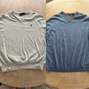 Bundle of 2 men’s v neck sweaters Ralph Lauren and Calvin Klein size XXL